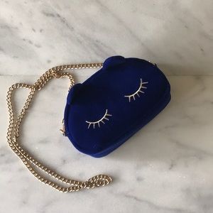 Velvet Gold and Navy Mini Bag